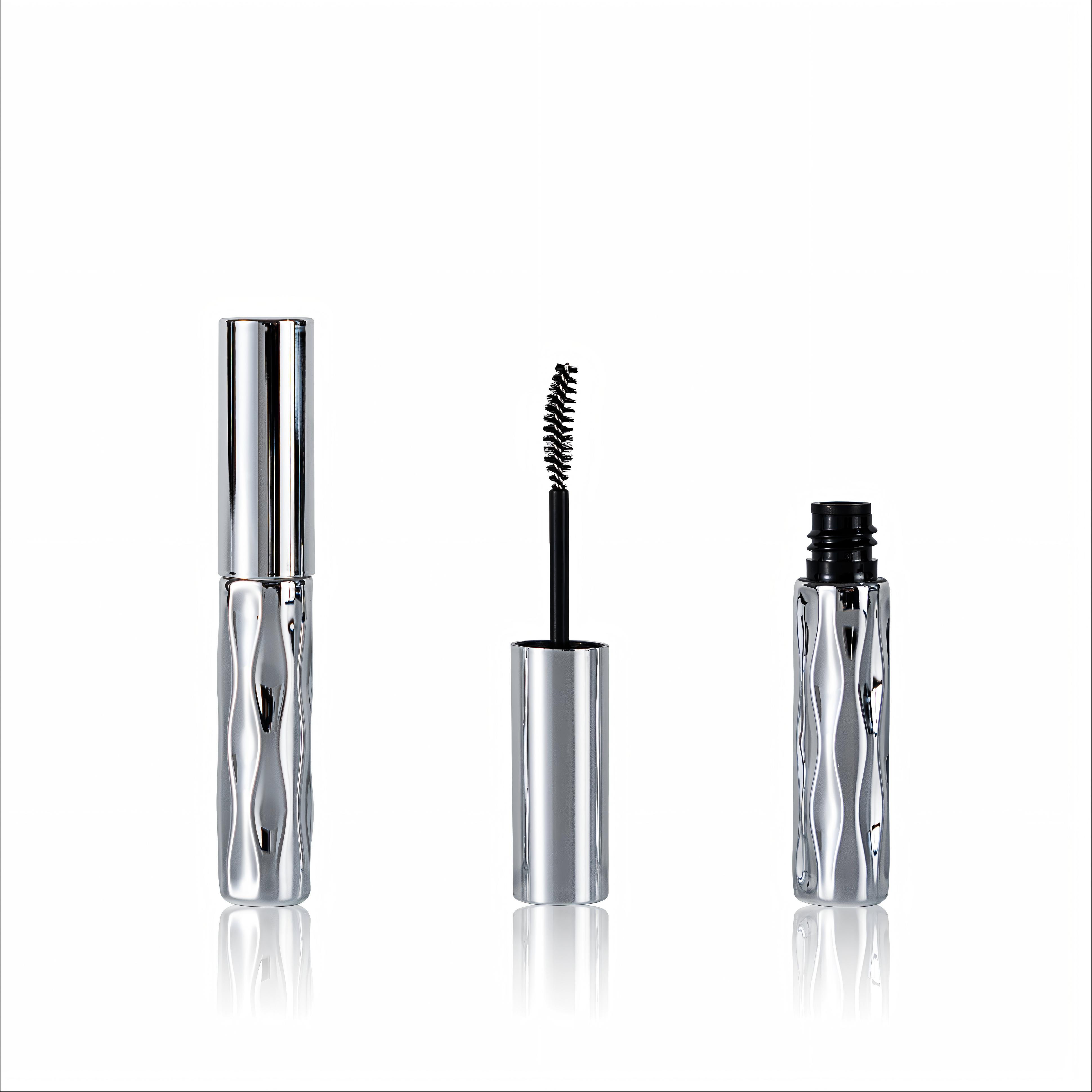 Silver Wavy Embossed Mascara Tube