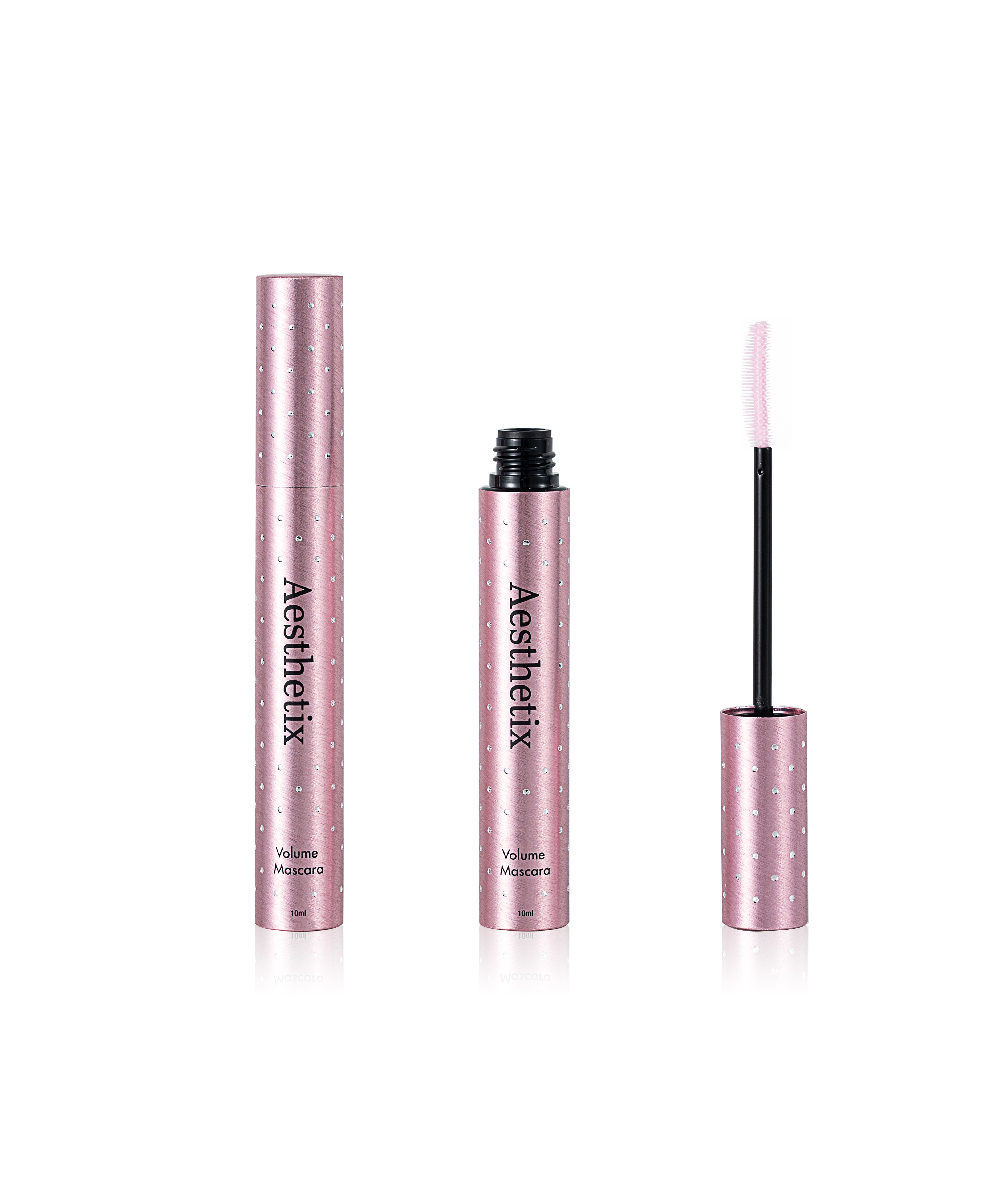 Empty Pink Diamond Decorated Mascara Tube with Eyelash Wand, Custom Printing Available, Wholesale